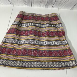 VTG 70s PEERLESS BOSTON TWIGGY MINI SKIRT RED YELLOW Pattern Size 7-8